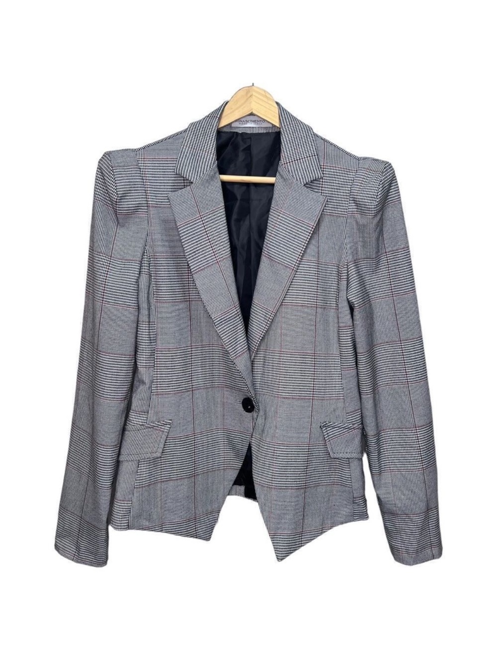 Rinascimento Plaid Black & White Blazer Size Medium Academia Preppy Classic